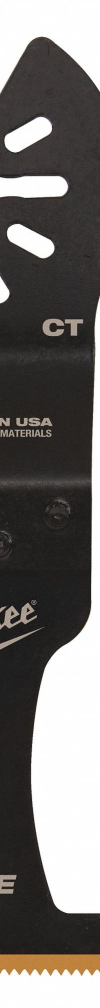MILWAUKEE Oscillating Tool Blade: 1 3/8 in Blade Wd, 3 9/16 in Overall Lg, Straight Cutting (MPN 49-25-1501). Key specifications — attr1097473: Screws; attr1097476: MILWAUKEE; attr1097456: Straight Cutting.