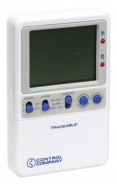 TRACEABLE Thermometers: -58°F to 158°F /-50°C to 70°C, ±0.3°C, (2) Bullet, 10 ft Cable Lg (MPN 4240). Key specifications — Bottle Probe Fill Medium: None; Accuracy: ±0.3 °C; Probe Type: (2) Bullet; Brand: TRACEABLE; Temperature Units: Fahrenheit.
