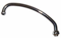 CHICAGO FAUCETS Spout: Spout, Arc, Swivel Spout, Brass, Polished Chrome, 2.2 gpm Flow Rate, UNEF (MPN L9E1JKABCP). Key specifications — Includes: Mounting Hardware; Product Type: Spout; Spout Style: Swivel; Body Material: Brass; Color/Finish: Polished Chrome; Brand: CHICAGO FAUCETS.