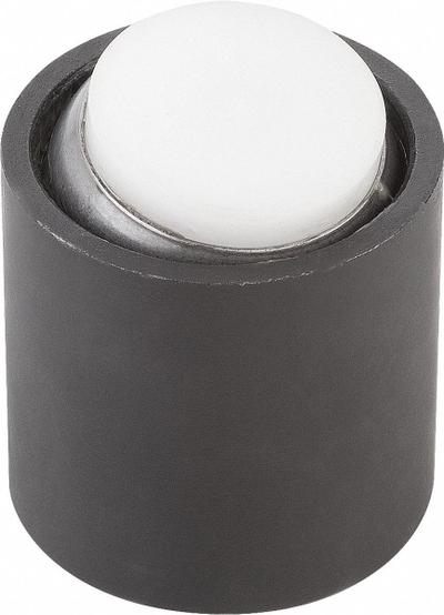 KIPP Tapped Gripper w/Flat Pad: M12, 9 mm Tap Dp, 20 mm Pad Dia, 27 kN Max Load - Tapped Grippers with Flat Acetal Pad