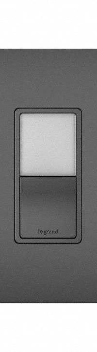 LEGRAND Wall Switch: Rocker Switch, 3-Way, Maintained, Black, 120V AC, 15 A (MPN NTL873BKCC6). Key specifications — Illuminated: No.