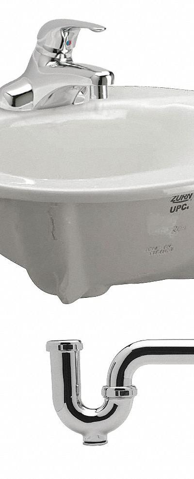 ZURN Bathroom Sink: White - Countertop Bathroom Sinks with Faucets