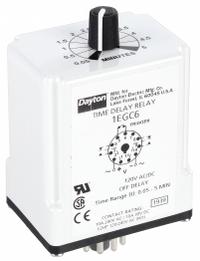 DAYTON Single Function Time Delay Relay: Socket Mounted, 120V AC/DC, 10 A, 11 Pins/Terminals (MPN 1EGC6). Key specifications — Brand: DAYTON.