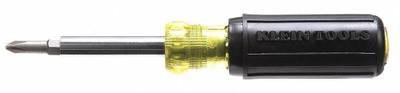 KLEIN TOOLS Multi-Bit Screwdriver: Phillips/Slotted Tip, #1/1/4 in/#2/3/16 in Tip Size - General Purpose Multi-Bit Screwdrivers
