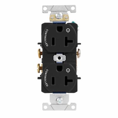 LEVITON Duplex Receptacle/Oultet, 20 Amp: Duplex, 5-20, Black, 125V AC, 20 A - General Purpose Receptacles