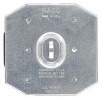 RACO Electrical Box Cover: 2 Gangs, Raised, 3/4 in Raised Ht, For Rectangular Box Shape, Steel (MPN 702R). Key specifications — Brand: RACO; For Box Shape: Rectangular; Material: Steel; Cover Design: Raised.