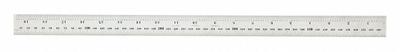 STARRETT Steel Rule: C636-500, 19 1/2 in / 500 mm, 0.05 in Thick, 0.5 mm/1/64 in - Steel Rulers