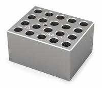 IKA Dry Block: Anodized Aluminum, 3 3/4 in Overall Wd, 3 in Overall Lg, 20 Wells, 10 7/8 mm Well Dia (MPN 4467800). Key specifications — Product Type: Dry Block Heater; Includes Thermometer Well: Yes; Material: Anodized Aluminum; Volume Capacity: 1.5 mL; Brand: IKA.