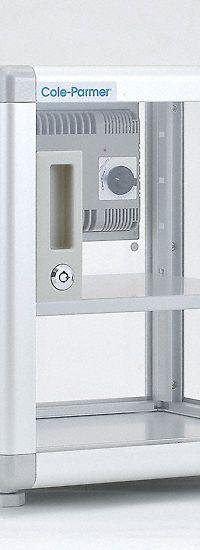 Desiccator Cabinet: Non-Vacuum, Rectangular, 1.76 cu ft Capacity, 15 3/4 in Overall Wd, 1 Shelves (MPN 7890285). Key specifications — Includes: Key; Material: Acrylic (Panels)/Aluminum (Frame)/Stainless Steel (Shelf); Brand: COLE-PARMER; Desiccator Shape: Rectangular.