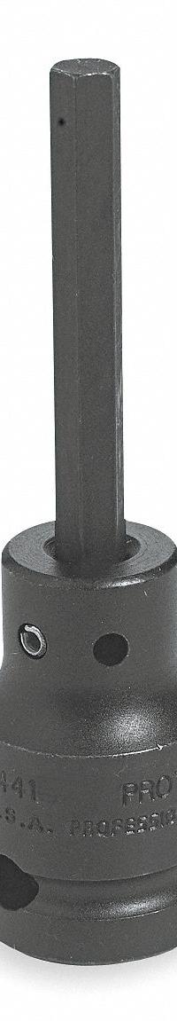 PROTO Impact Socket Bit : SAE, 9/16 in Tip Size, 3 5/8 in Overall Lg, Fixed Insert, J74419/16. Key specifications — attr1204700: Fixed Insert; attr1204712: PROTO.