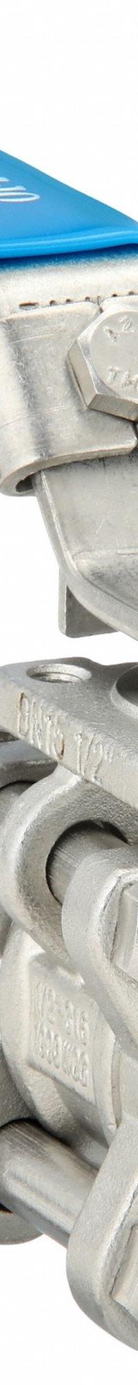 APPROVED VENDOR Manual Two-Way Ball Valve: 3/4 in, 316 Stainless Steel, Straight, Three-Piece (MPN E90WW-6.75). Key specifications — Average Surface Roughness (Ra): 20 Ra μ-in; 3-A Compliance: Meets 3A Sanitary Standards; Brand: VNE; Handle: Locking Lever.