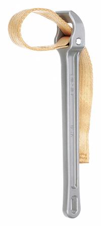 RIDGID Strap Wrench: For 3 1/2 in Outside Dia, 11 3/4 in Handle Lg, 1 1/8 in Strap Wd, Nylon (MPN 31340). Key specifications — attr309961: Nylon; attr309982: Aluminum; attr324946: RIDGID.