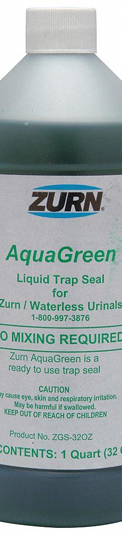 ZURN Waterless Urinal Sealant: Liquid, Green, Sealant (MPN ZGS-32OZ). Key specifications — Product Type: Waterless Urinal Sealant; Brand: ZURN; Includes: Sealant; Color: Green; Material: Liquid.