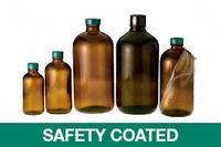 QORPAK Sampling Bottle: 480 mL, Amber, 28-400, Urea, 60, F217/PTFE, Type III (MPN GLC-02261). Key specifications — Body Color: Amber; Pre-Cleaned: None; Body Material: Soda Lime Glass; Brand: QORPAK; Screw Closure Size: 28-400; Graduated: No; USP Specification: Type III; Closure Attached: Attached.
