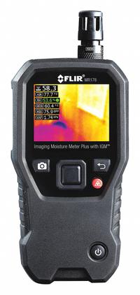 FLIR Moisture Meter: Digital, TFT LCD, Pin/Pinless, Drywall/Plywood, Extended Pin/Flat Pinless (MPN MR176). Key specifications — attr999354: Digital; attr1009284: Extended Pin; attr1009272: Built-In Material Library; attr999347: Plywood; attr999350: TFT LCD; attr999383: ±1.5% (Basic Accuracy MC Pin); attr999345: FLIR.
