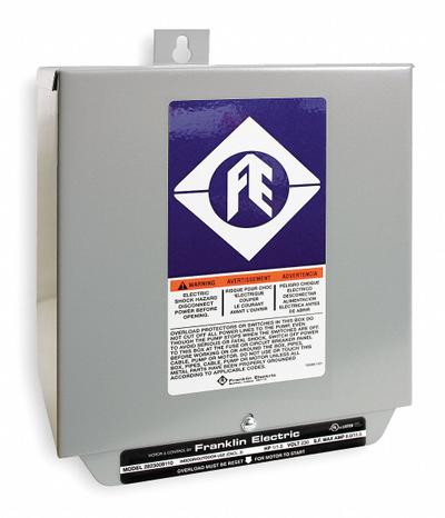 FRANKLIN ELECTRIC Pump Control Panel: Simplex, Single Phase, 230V AC, 27.5 A, No Switch Included - Submersible Deep-Well Pump Control Panels