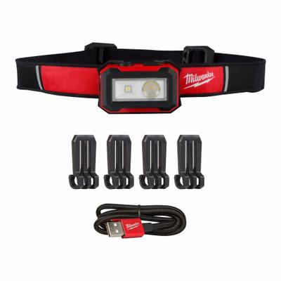 MILWAUKEE Rechargeable Headlamp: Rechargeable, 450 lm Max. Brightness, 14 hr Max Run Time - Rechargeable Headlamps