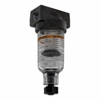 PARKER Filter: Particulate, 1/4 in NPT, 5 micron, 24 scfm, 150 psig Max Op Pressure, Plastic Bowl (MPN 14F11BB). Key specifications — attr110055: 14; attr110024: Twist Drain; attr110008: PARKER.