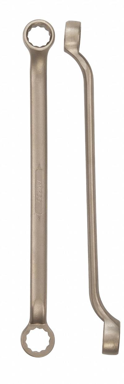 AMPCO Box End Wrench: Natural, 7/8 in_1 1/16 in Head Size, 15 in Overall Lg - SAE, Double End, 12-Point, Box End Nonsparking Wrenches