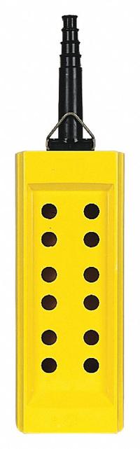 SCHNEIDER ELECTRIC Pendant Enclosure: 12 Holes, 22 mm Operator Size, Rubber Sleeve Cable Entry Type (MPN XACB125). Key specifications — Cable Entry Type: Rubber Sleeve; Enclosure Material: Plastic; Brand: SCHNEIDER; Number of Columns: 2.