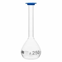 QORPAK Volumetric Flasks: 250 mL, Gray, Round, A, Includes Closure, 3.5 in Overall Ht (MPN 278386). Key specifications — Shape: Round; Body Color: Gray; Brand: QORPAK; USP Specification: Type I.