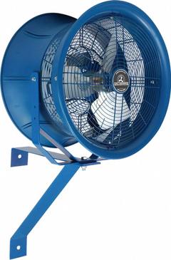 PATTERSON Mounted Fan: 18 in Blade Dia, 208 to 230/460V AC, 1/2 hp Motor HP, Post/Wall Mount (MPN H18B-CW). Key specifications — Brand: PATTERSON; Voltage: 208 to 230/460V AC; Number of Speeds: 1; Fan Mounting Location: Post; Oscillation: Non-Oscillating.