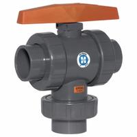 HAYWARD Manual Three-Way Ball Valve: 3 in, PVC, T Flow, True Union NPT, 150 psi Max. Pressure (CWP) (MPN TW1300TE). Key specifications — Brand: HAYWARD; Handle: Tee.