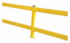 BLUFF Guard Rail System: Toe Board Not Included, 5 in x 3 in, Lift-Out Rail Mounting, 2 Rail Levels (MPN YRAHANDRAIL36L-YEL). Key specifications — Product Type: Handrail Kit; Brand: BLUFF; Color: Yellow; Handrail Shape: Rectangle; Material: Steel; Number of Rail Levels: 2; Rail Mounting Style: Lift-Out.