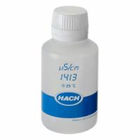 HACH Conductivity Standard Solution: 125 mL Volume, Liquid, 0.01 M (KCl)/1,413 µS/cm, Bottle, 1 (MPN LZW9711.99). Key specifications — Brand: HACH; CAS Number: 67-63-0; Chemical Family Type: Solution; Concentration: 0.01 M (KCl); 1,413 µS/cm; Container Type: Bottle; Form: Liquid; Manufacturer Part Number: LZW9711.99.