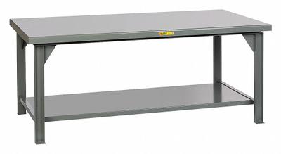 LITTLE GIANT Workbench: Fixed Ht, Steel, 72 in x 36 in, 15,000 lb Overall Load Capacity - Workbenches with Lower Shelves