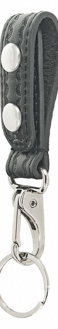 HEROS PRIDE Key Holder: Black, Leather, Basket Weave, 6 1/4 in x 29 mm, Snap Closure (MPN 1487WN). Key specifications — attr188437: Black; attr188438: Leather; attr188431: Key Pouch.