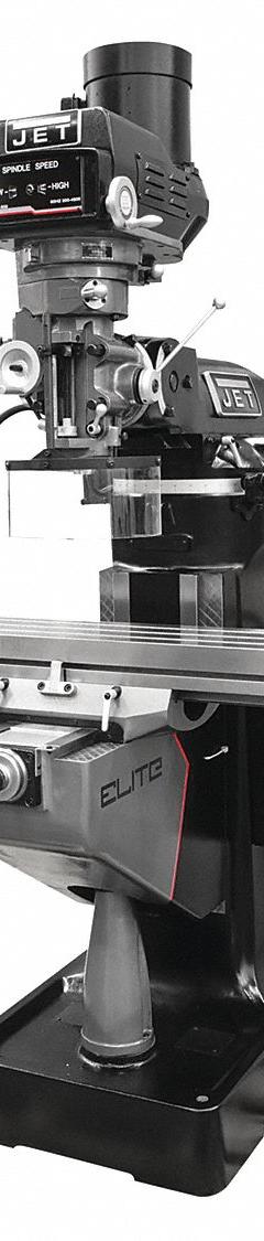 JET ELITE Vertical Milling Machine with 3-Axis CNC: ETM-949EVS, Belt Drive, 3 hp, 230V (MPN 894091). Key specifications — attr1088193: JET ELITE; attr1099138: Variable; attr1088241: R8.