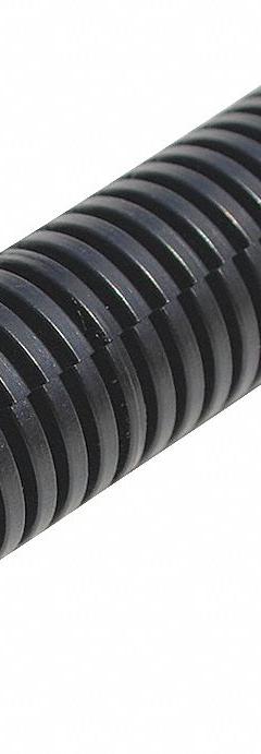 DROSSBACH Corrugated Loom Tubing: 1/4 in Nominal Size, 3,200 ft Overall Lg, Nylon, Black (MPN 014NDBSG0000XZS). Key specifications — Chemical Resistant: Yes; Item [MERCH]: Corrugated Loom Tubing; Inside Diameter: 0.28 in to 0.27 in; Outdoor Use: Yes; Outside Diameter: 0.37 in to 0.40 in; Self Extinguishing: No; Tubing Material: Nylon; Wall Thickness: 0.01 in to 0.07 in.