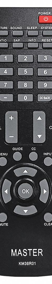 RCA Master Remote Control: RCA, KM38R01, 22P325/22P326/22P327/22P328/22P329/22P330/22P331/22P332. Key specifications — Manufacturer Part Number: KM38R01; Brand: RCA; Color: Black; For Use With: 22P329; Compatible With_Broad: RCA.