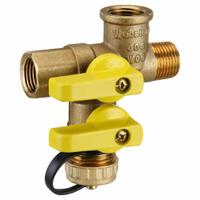 WEBSTONE Expansion Tank Service Valve: 1/2 in, Brass, 600 psi Max. Op Pressure, Full Port Ball Port (MPN 41672). Key specifications — Brand: WEBSTONE; Handle Material: Aluminum; Includes: Hi-Flow Hose Drains.