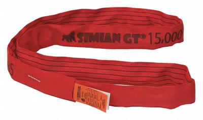 STREN-FLEX SIMIAN GT Round Sling: Type 5, Polyester, Nylon, 10 ft Sling Lg - Abrasion-Resistant Endless Round Slings