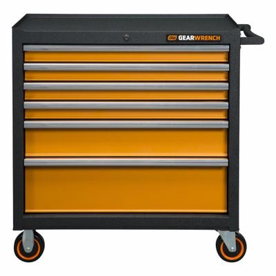 GEARWRENCH Tool Cabinet: 36 3/16 in W x 18 3/16 in D x 37 3/8 in H, 6 Drawers - Heavy-Duty Rolling Tool Cabinets