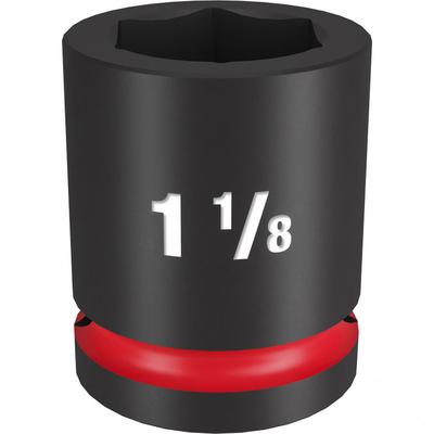 MILWAUKEE Standard Impact Socket: 3/4 in Drive Size, SAE, 1 1/8 in Socket Size, 6-Point - 3/4" Drive Impact Sockets