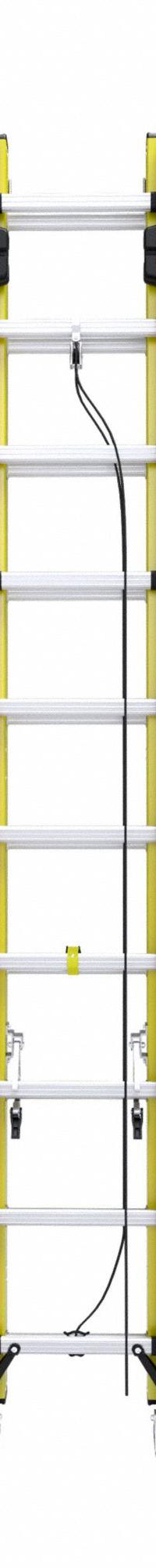 WERNER Extension Ladder: 20 ft Ladder Size, Fiberglass, 300 lb Load Capacity, 45 lb Wt, 2 Sections (MPN T6220-2GS). Key specifications — Color: Orange; Brand: WERNER; Included Features: Rope and Pulley; Removable Fly: Fixed.