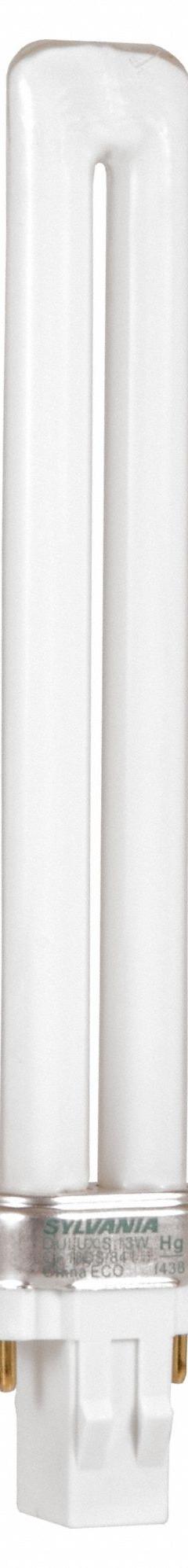 LEDVANCE/ SYLVANIA Compact Fluorescent Bulb: 2-Pin (G23), T4, Fluorescent, 2700K, 9 W Watt (MPN 21272). Key specifications — Brand: LEDVANCE/ SYLVANIA; Bulb Designation: CF9DS/827/ECO; Dimmable: No; Color Temperature: 2700K.