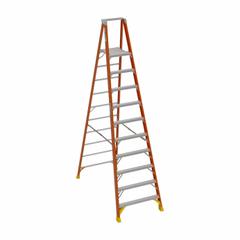 WERNER Platform Stepladder: 10 ft Ladder Size, Fiberglass, 300 lb Load Capacity, 55 lb Wt (MPN P6210). Key specifications — Brand: WERNER; Included Features: Guard Rail.