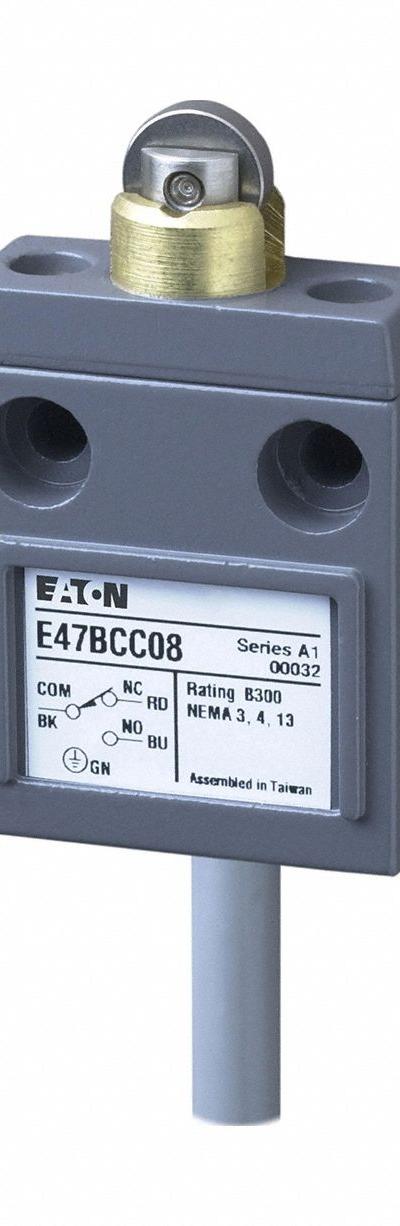 EATON Limit Switch: Roller Plunger, Metallic, Momentary, E47 - Top-Mount Roller-Plunger Limit Switches