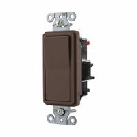 HUBBELL Wall Switch: Rocker Switch, 3-Way, Maintained, Brown, 120/277V AC, 15 A (MPN DS315ST). Key specifications — Illuminated: No; Voltage Rating: 120/277V AC.