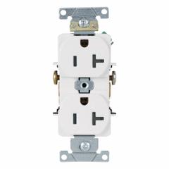 LEVITON Plugs and Receptacles: Duplex, 5-20, White, 125V AC, 20 A, 2 Pole / 3 Wire (MPN 5342-W)