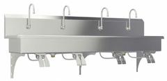SANI-LAV Wash Station: 4 Stations, 8 in Bowl Dp, 77 in Bowl Lg, 16 1/2 in Bowl Wd, Faucet Included (MPN 58WSL). Key specifications — Includes Side Splash: Side Splash Not Included; Series: Stainless Steel Wash-Station; Brand: SANI-LAV.