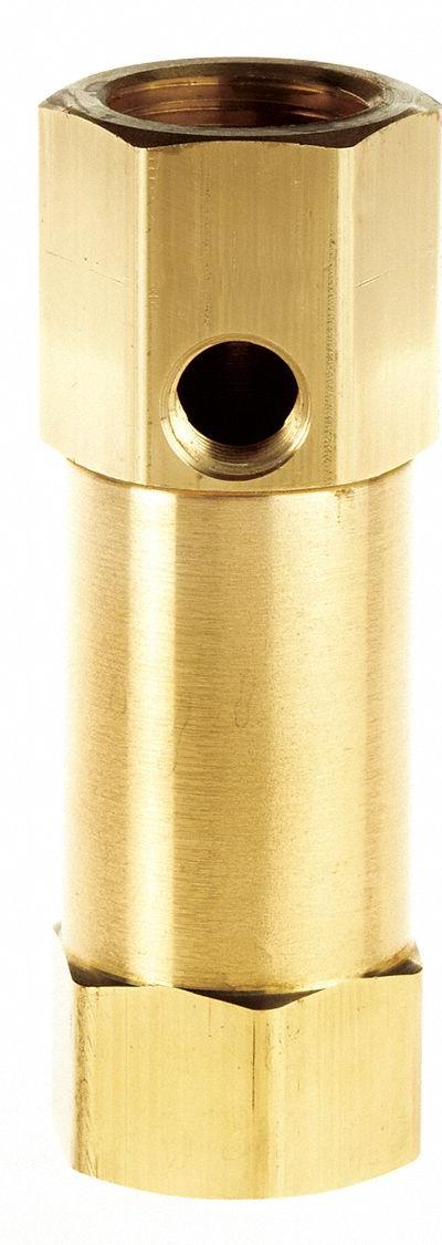 CONRADER Check Valve: In Line, Brass, 3/8 in (F)NPT, 3/8 in (F)NPT - Pneumatics