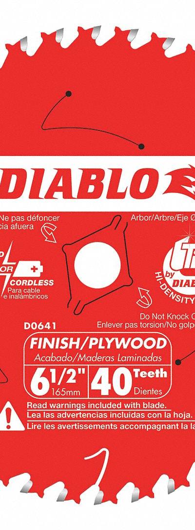 DIABLO Circular Saw Blade: 6 1/2 in Blade Dia - Wood-Cutting Blades