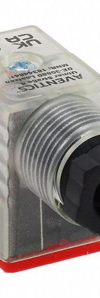 AVENTICS Solenoid Coil Connector: DIN 43650 Form B, 110V AC, 2 Pin, Indicator Light Included (MPN 1834484105). Key specifications — attr1078676: AVENTICS; attr1078675: 1834484105; attr1078682: DIN 43650 Form B; attr1078690: Indicator Light Included; attr1078697: 2 Pin; attr1078703: 110V AC.