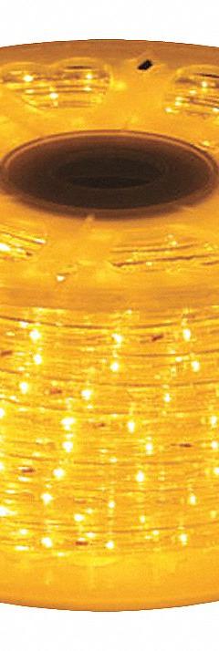 LED Rope Light: 150 ft Lg, Yellow, 825 lm, 1/2 in Ht, 70.5 W, 100,000 hr Rated Life, 120 V AC (MPN 38NH59). Key specifications — Light Color: Yellow; Brand: AMERICAN LIGHTING; Connection Type: Plug-In.