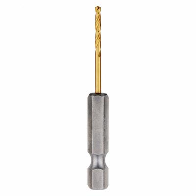 MILWAUKEE Hex Shank Drill Bit: 5/64", 135° Split Point, TiN-Coated HSS, Impact Rated - Milwaukee Shockwave Impact Duty Drill Bits